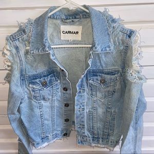 Extreme distressed denim jacket